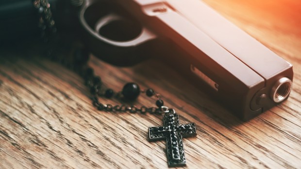 Gun and rosary