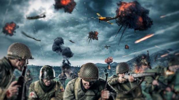 Illustration of WWII battle