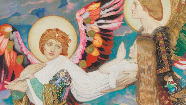 "St Bride" by John Duncan showing St. Brigid being carried to heaven by angels
