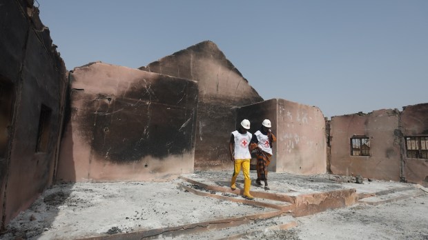 Burned house in Mangu, Nigeria
