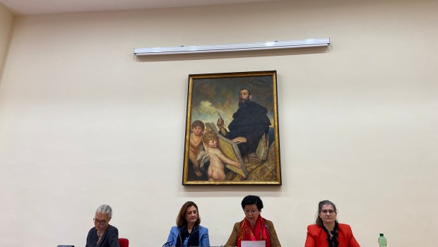 The organizers of the two-day conference in March 2024, "Women in the Church: Builders of humanity" at a press conference presenting the event