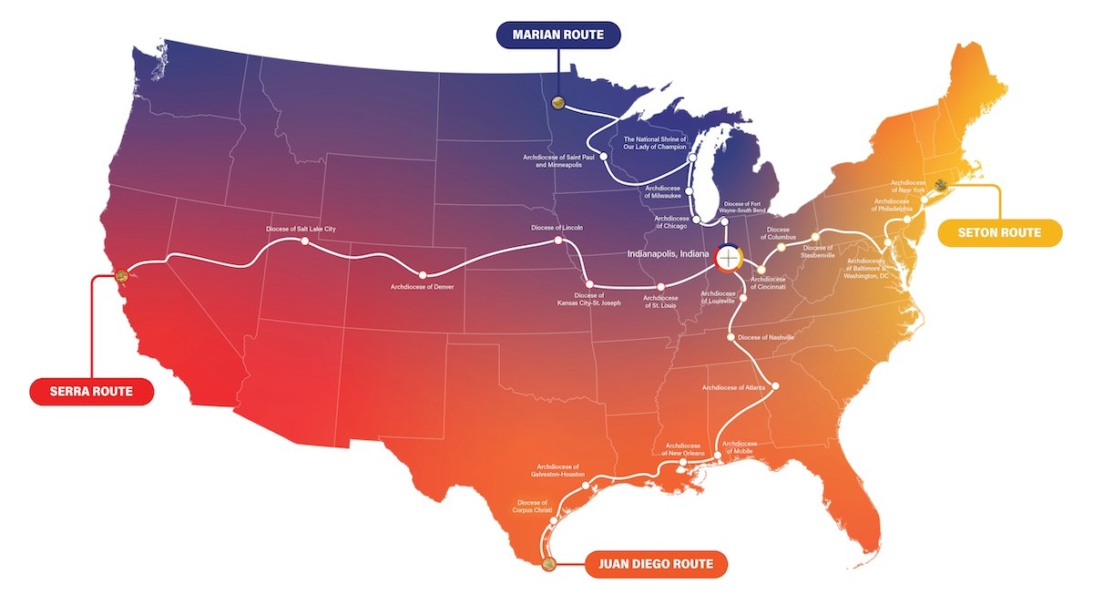 Routes of the National Eucharistic Pilgrimage
