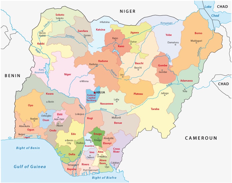 Nigeria state map