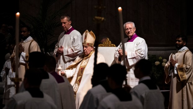 Pope Francis leads a mass at St Peter’s basilica for the Feast of the Presentation of the Lord on February