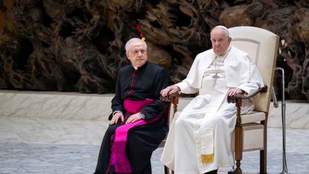 Pope Francis during his weekly general audience in Paul VI Hall at the Vatican