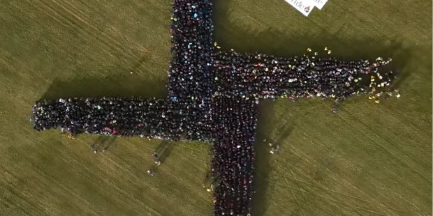 Students form an incredible human St. Brigid's Cross - Vimarsana News