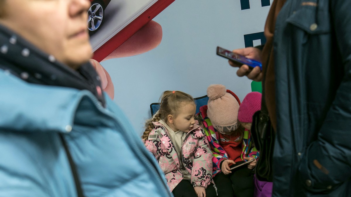 Taking shelter from bombs in Ukraine