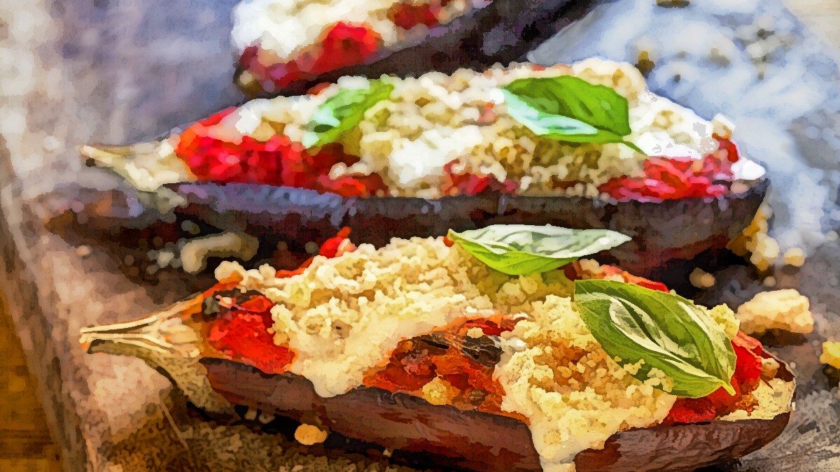 Eggplant stuffed with tuna