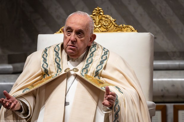 Pope Francis leads the Easter Vigil mass on April 8, 2023