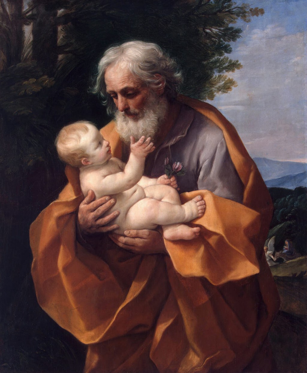 "Saint Joseph with the Infant Jesus," by Guido Reni, c 1635