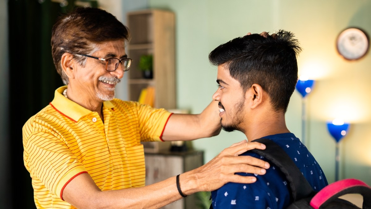 Father blessing his son