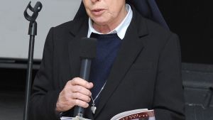 Photo of Sister Emma Zordan who runs a writing workshop at Rebibbia prison in Rome.