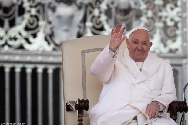 Pope Francis audience with the Italian Catholic Action Association (Azione Cattolica) in St.Peter's Square at the Vatican on April 25, 2024