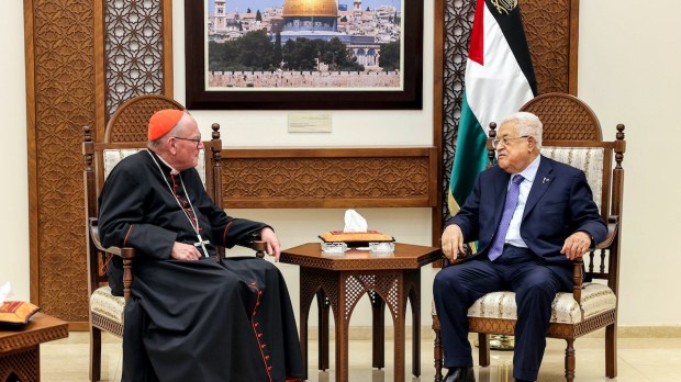 Cardinal Timothy Dolan meets Mahmoud Abbas