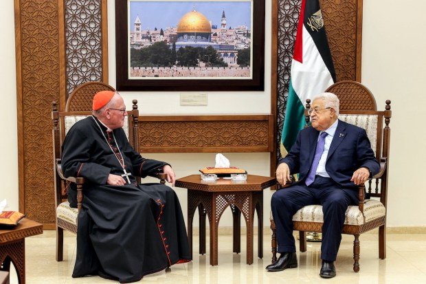 Cardinal Timothy Dolan meets Mahmoud Abbas