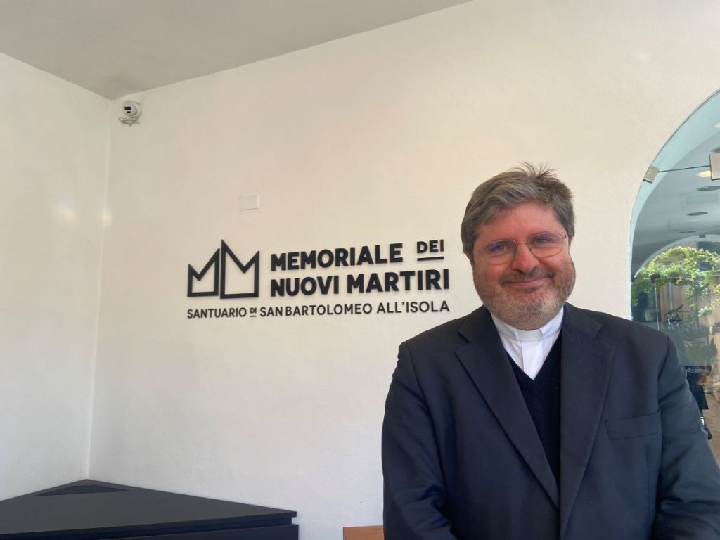 Father Angelo Romano, rector of the Basilica of San Bartolomeo all'Isola in Rome which has a memorial dedicated to modern martyrs.