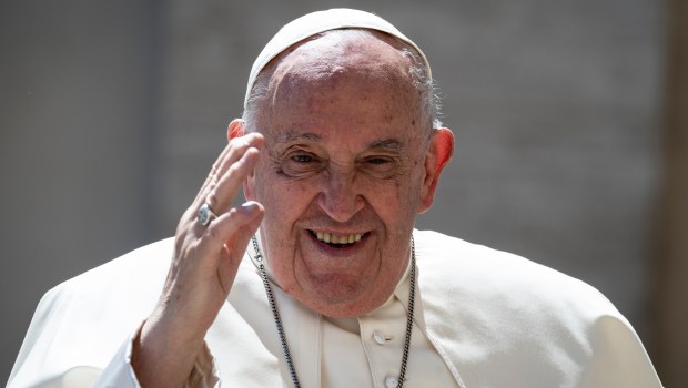 Pope Francis during his weekly general audience in St. Peter's square at the Vatican on April 17, 2024