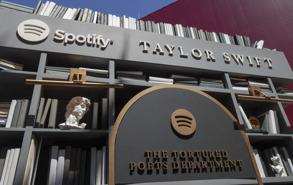 Spotifys-Taylor-Swift-pop-up-at-The-Grove-for-her-new-album-The-Tortured-Poets-Departmen-AFP