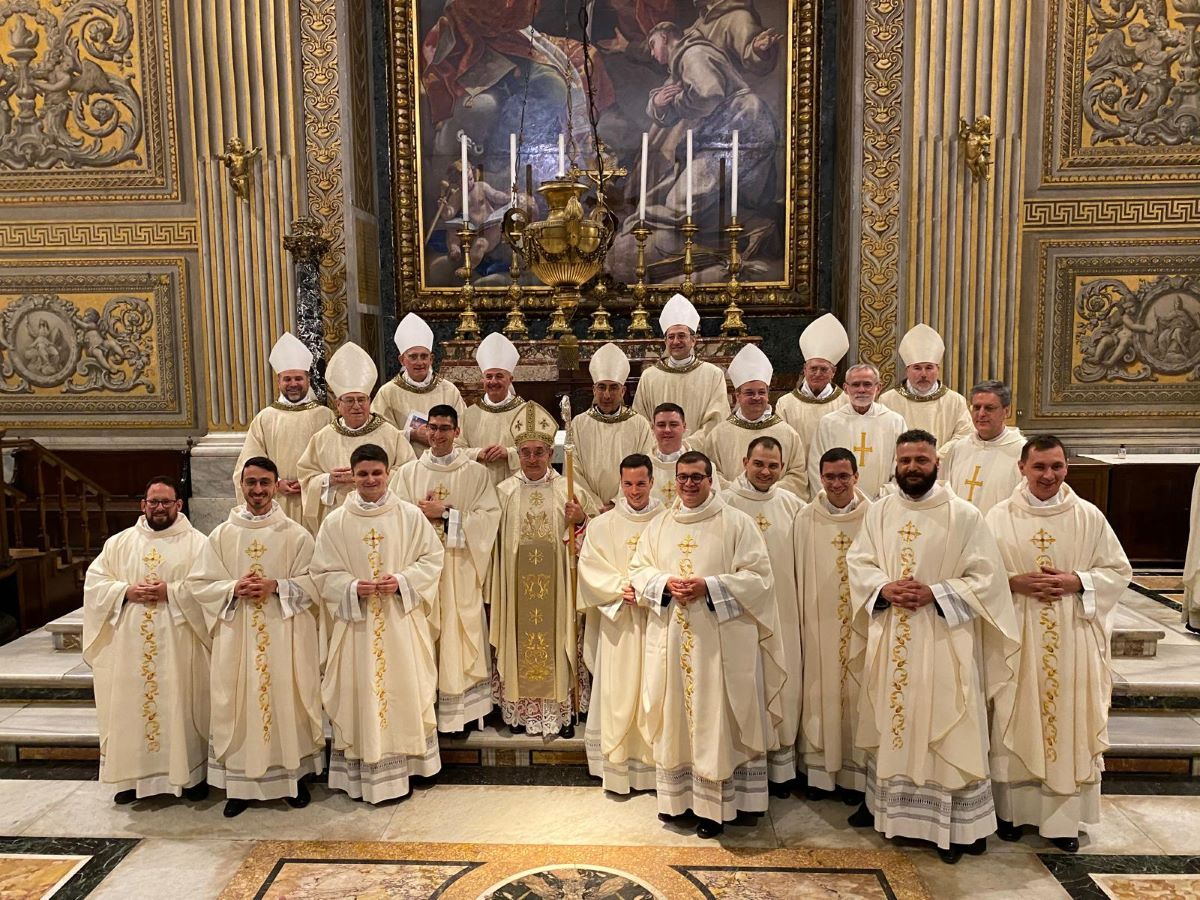 Father Lorenzo Colombo and the other priests who were ordained for the diocese of Rome on April 20, 2024