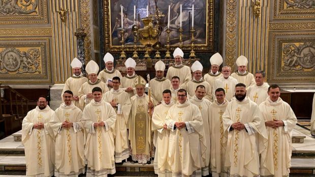 Father Lorenzo Colombo and the other priests who were ordained for the diocese of Rome on April 20, 2024