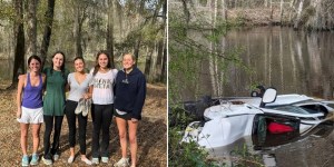 Heroic sorority sisters rescue family from sinking car