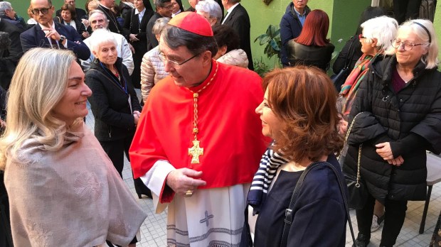 Cardinal Christophe Pierre in his titular Church in Rome, San Benedetto fuori Porta San Paolo on April 21, 2024