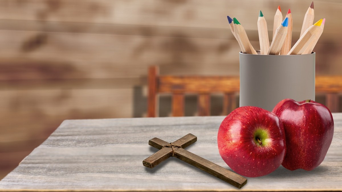 Catholic School Teacher desk