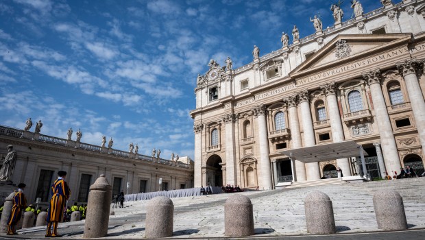 Pope Francis during his weekly general audience in St. Peter's square at the Vatican on May 15, 2024
