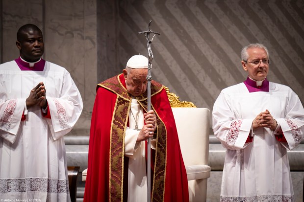 Pope Francis presides over a mass on Pentecost day at St Peter's basilica in The Vatican, on May 19, 2024.