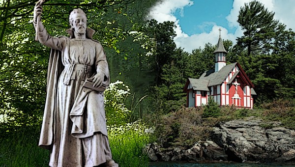 St. Isaac Jogues statue and shrine