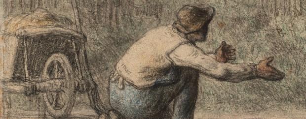 "First Steps" by Jean Francois Millet, Detail