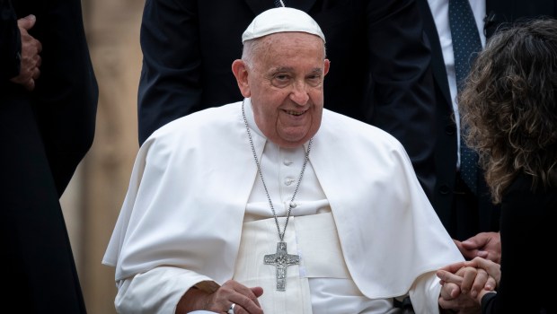 Pope Francis during his weekly general audience in St. Peter's square at the Vatican on June 19, 2024.