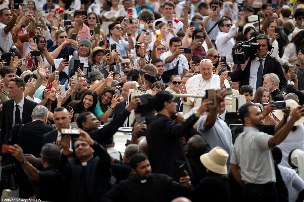 Pope Francis during his weekly general audience in St. Peter's square at the Vatican on June 19, 2024.