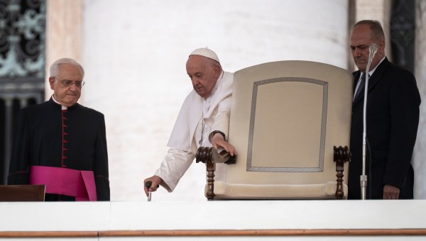 Pope Francis during his weekly general audience in St. Peter's square at the Vatican on June 19, 2024.