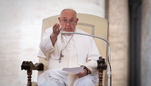 Pope Francis during his weekly general audience in St. Peter's square at the Vatican on June 19, 2024.
