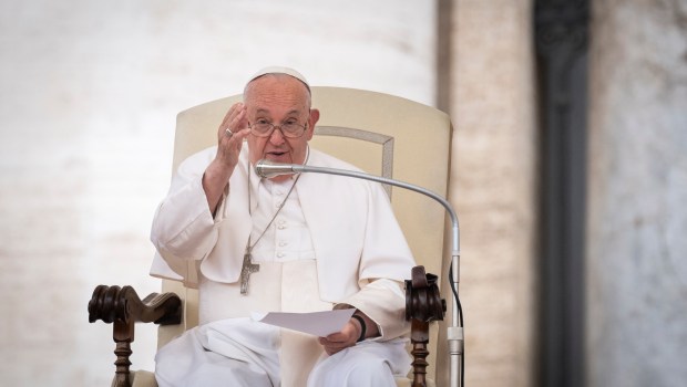 Pope Francis during his weekly general audience in St. Peter's square at the Vatican on June 19, 2024.