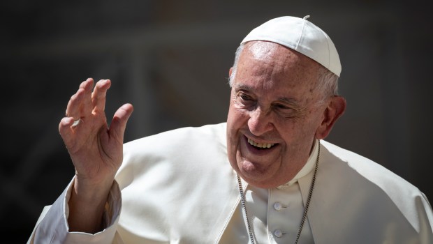 Pope Francis during his weekly general audience in St. Peter's square at the Vatican on June 05, 2024.