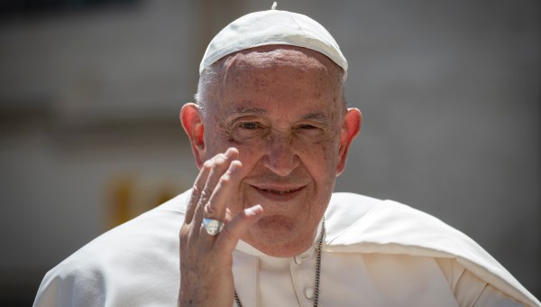 Pope Francis leaves on the popemobile at the end of the weekly general audience on June 12, 2024 at St Peter's square in The Vatican.