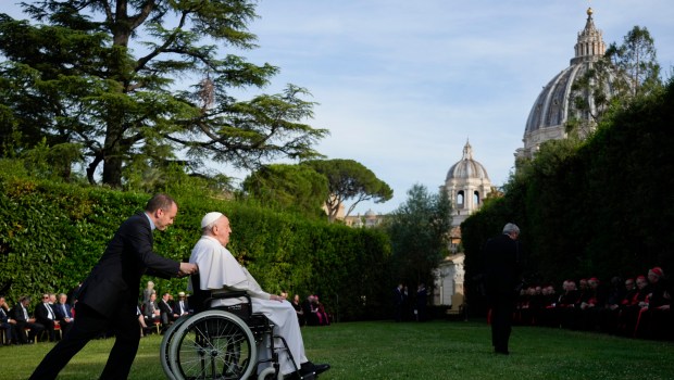 Pope Francis peace prayers in the Vatican Gardens