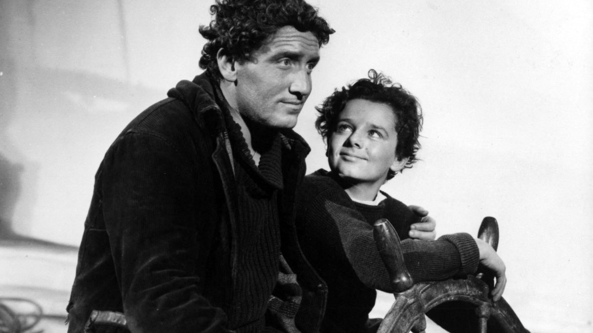 Spencer Tracy and Freddie Bartholomew in the film Captains Courageous, 1937