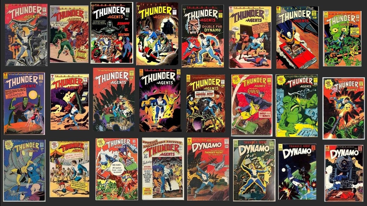 Comic book covers of the T.H.U.N.D.E.R. Agents