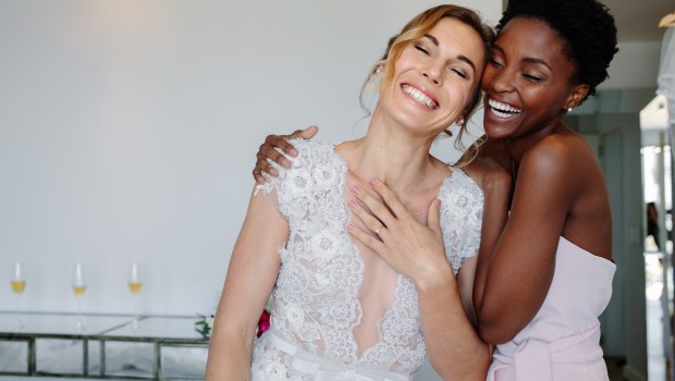 bride and bridesmaid