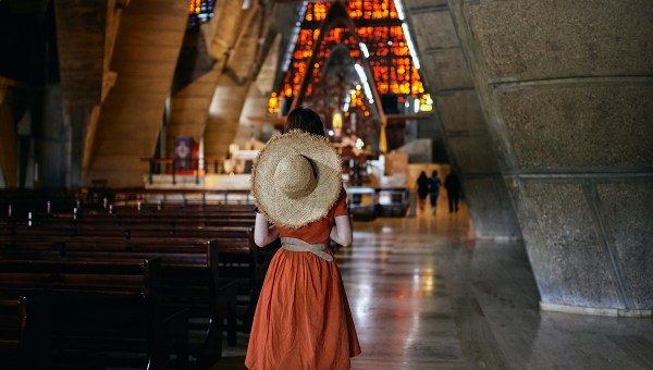 Woman in church
