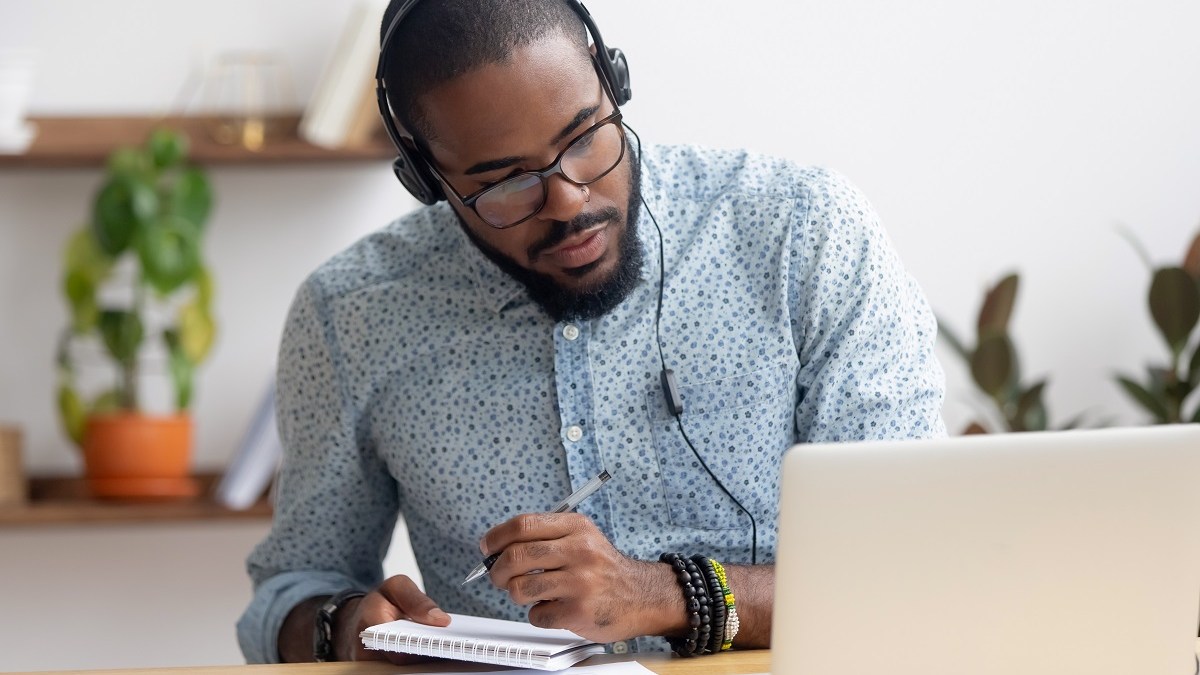 Man Studying Online