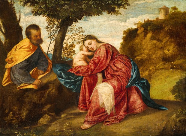 Tiziano Vecellio, called Titian, The Rest on The Flight into Egypt
