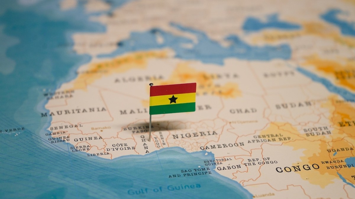 Ghana map flag