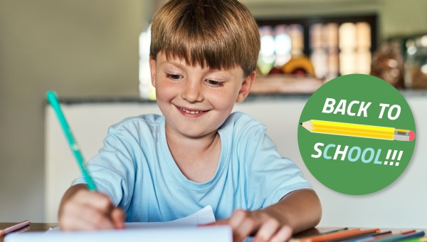 Boy working at desk - Back to school
