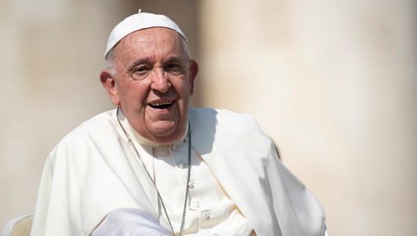 Pope Francis during his weekly general audience in St. Peter's square at the Vatican on August 28, 2024