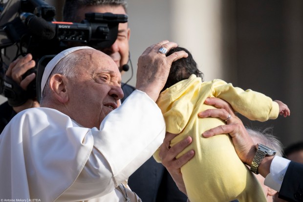 Pope Francis during his weekly general audience in St. Peter's square at the Vatican on September 18, 2024