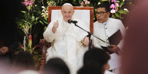 Pope Francis stuck in Jakarta traffic?
